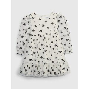 Gap Toddler Floral Tulle Dress Kids Girls 5 Off-White Black Roses Holiday Event